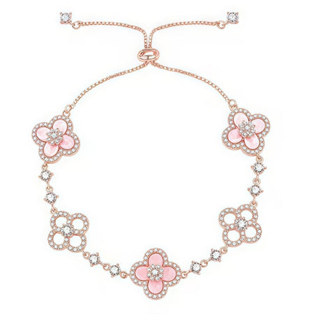 [Luna Brilliance]CLOVER 5 MOTIF PINK BLUE RED WHITE BRACELET