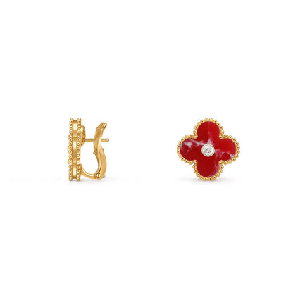 [Luna Brilliance]CLOVER 15MM MOP DIAMOND EARRINGS COLLECTION