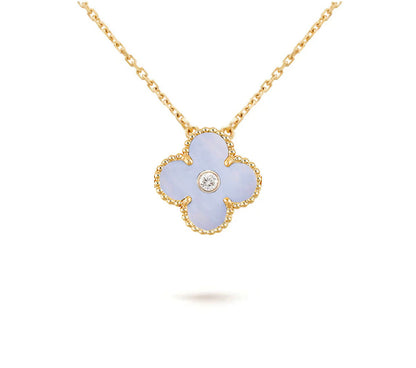 [Luna Brilliance]CLOVER 15MM DIAMOND SINGLE FLOWER NECKLACE COLLECTION