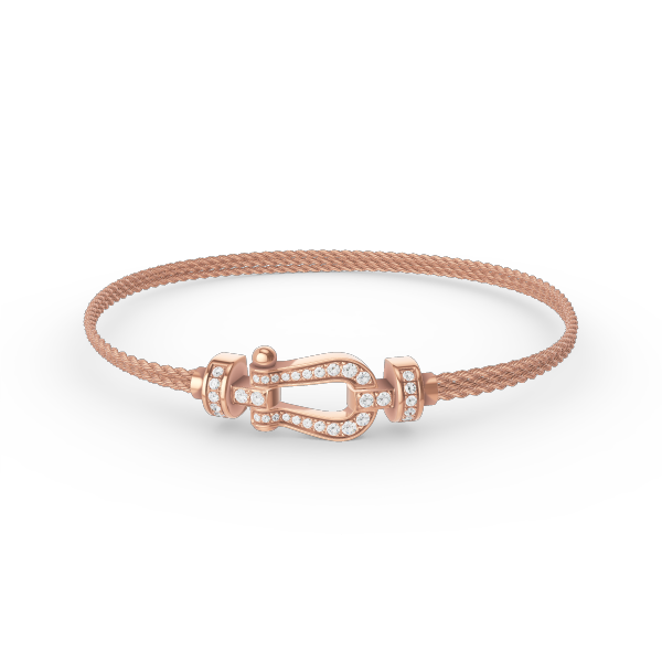 [Luna Brilliance]FORCE SMALL HORSESHOE  DIAMOND CHAIN ROPE BRACELET