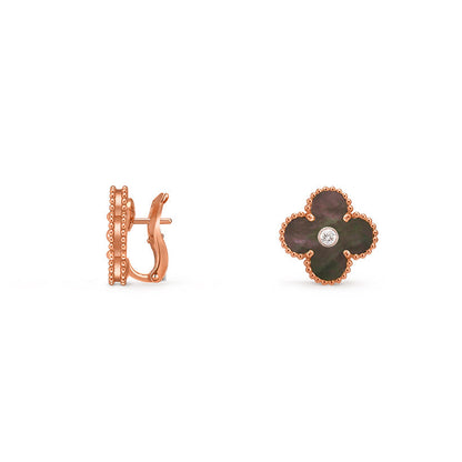 [Luna Brilliance]CLOVER 15MM MOP DIAMOND EARRINGS COLLECTION