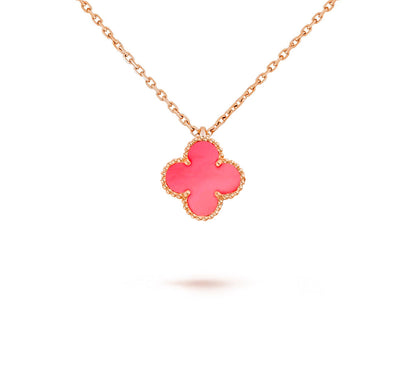 [Luna Brilliance]CLOVER MINI 9.5MM CARNELIANS NECKLACE COLLECTION