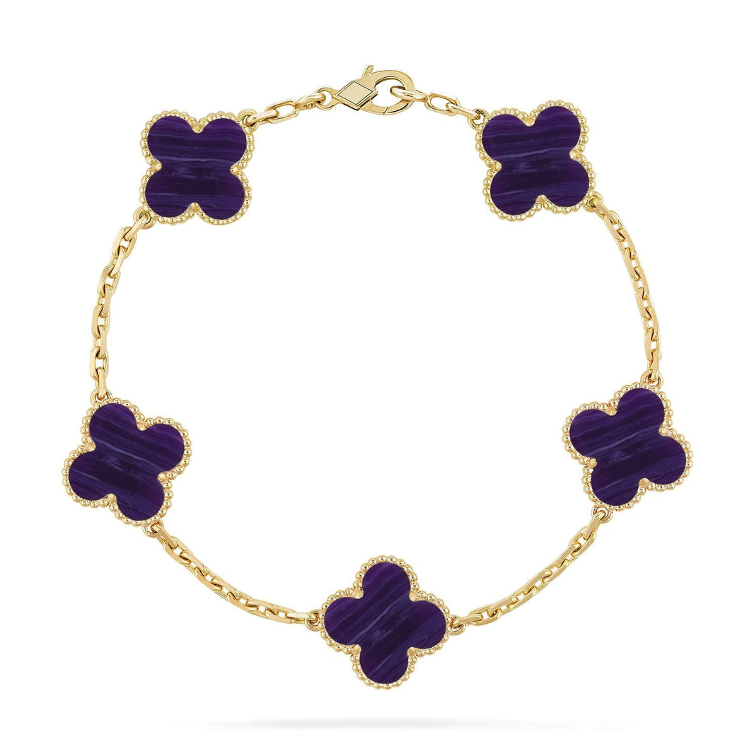 [Luna Brilliance]CLOVER 5 MOTIF PURPLE STRIPES BRACELET COLLECTION