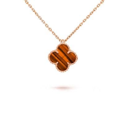 [Luna Brilliance]CLOVER MINI 9.5MM CARNELIANS NECKLACE COLLECTION