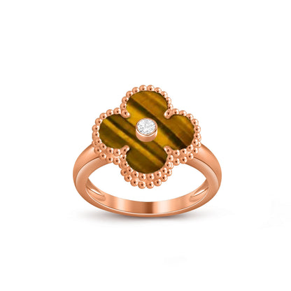 [Luna Brilliance]CLOVER DIAMOND RING ROSE GOLD COLLECTION