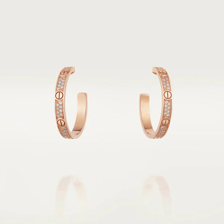 [Luna Brilliance] LOVE EARRINGS 3.6MM DIAMOND PAVED