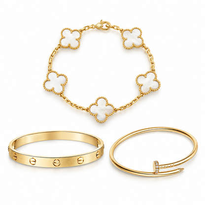 [Luna Brilliance]Clover & Lover & Juste Bracelet Stack Set