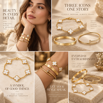[Luna Brilliance]Clover & Lover & Juste Bracelet Stack Set