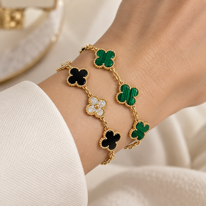 [Luna Brilliance]Clover 5 Motifs  Duo Bracelet Stack Set