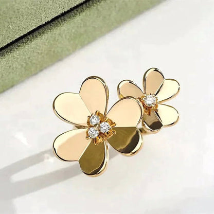 [Luna Brilliance]CLOVER COMOS GOLD DIAMOND RING
