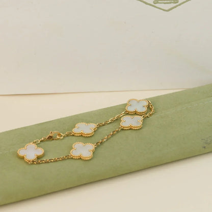 [Luna Brilliance]CLOVER WHITE PEARL MOP 5 MOTIF BRACELET COLLECTION