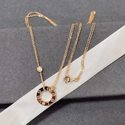 [Luna Brilliance] LOVE NECKLACE 16MM 2 DIAMONDS