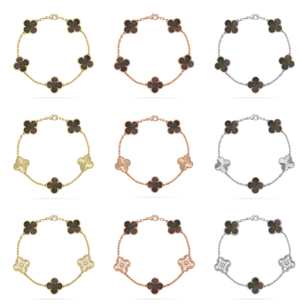 [Luna Brilliance] CLOVER 5 MOTIF GRAY MOP BRACELET COLLECTION