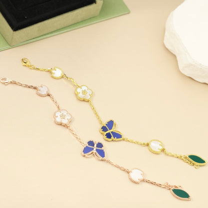 [Luna Brilliance] Lucky Spring Butterfly 5-Motif & LOVE Unlimited Bracelet Stack Set