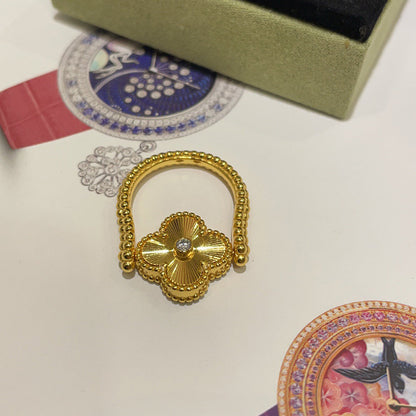[Luna Brilliance]CLOVER RIVERSIBLE RING GOLD COLLECTION
