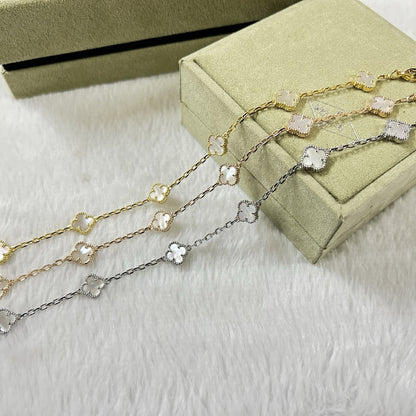 [Luna Brilliance]CLOVER 6 MOTIF WHITE MOP BRACELET