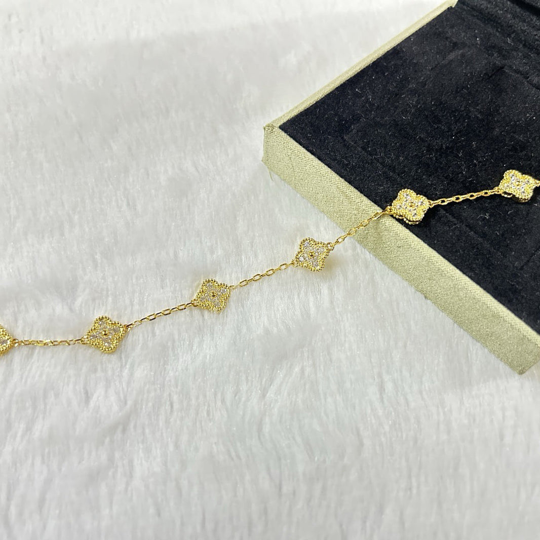 [Luna Brilliance]CLOVER 6 MOTIF DIAMOND BRACELET