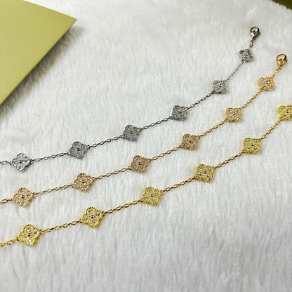 [Luna Brilliance]CLOVER 6 MOTIF DIAMOND BRACELET