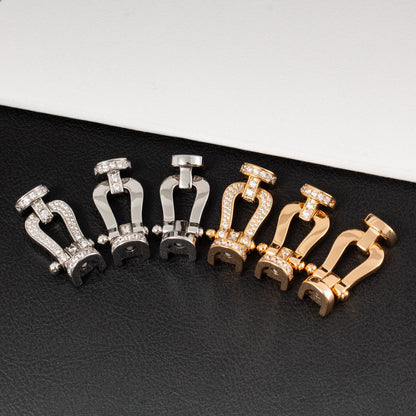 [Luna Brilliance]FORCE LARGE HORSESHOE HALF DIAMOND BRACELET SILVER