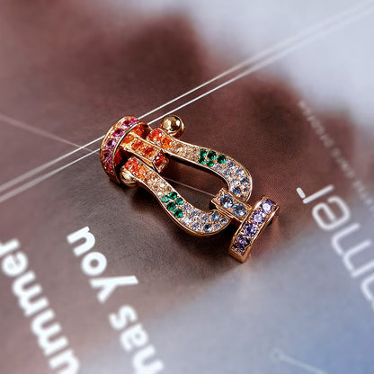 [Luna Brilliance]FORCE LARGE HORSESHOE  COLORED DIAMOND BRACELET ROSE GOLD