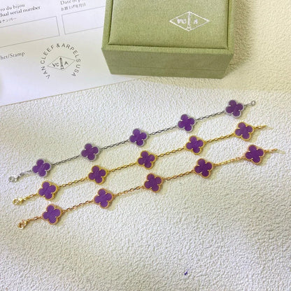 [Luna Brilliance] CLOVER 5 MOTIF VIOLET BRACELET COLLECTION