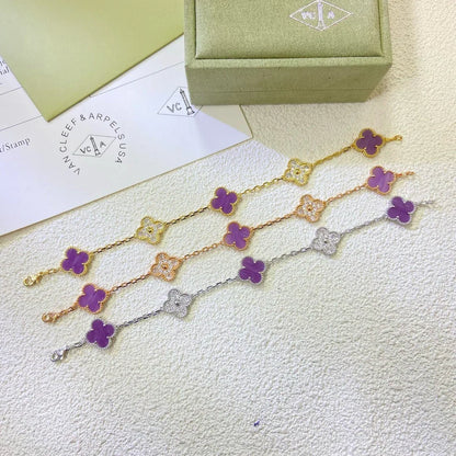 [Luna Brilliance] CLOVER 5 MOTIF VIOLET BRACELET COLLECTION