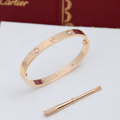 [Luna Brilliance] LOVE BRACELET 6.1MM 4 DIAMONDS