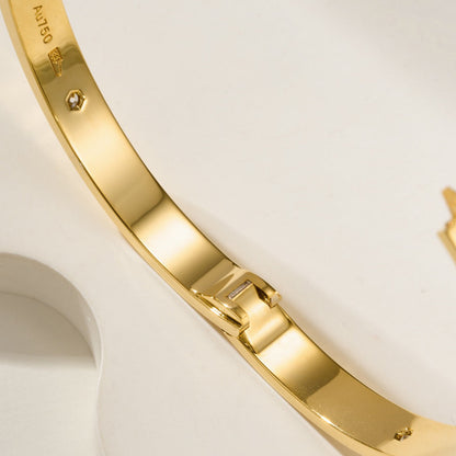 [Luna Brilliance] LOVE Classic & JUSTE Diamond Bracelet Stack Set