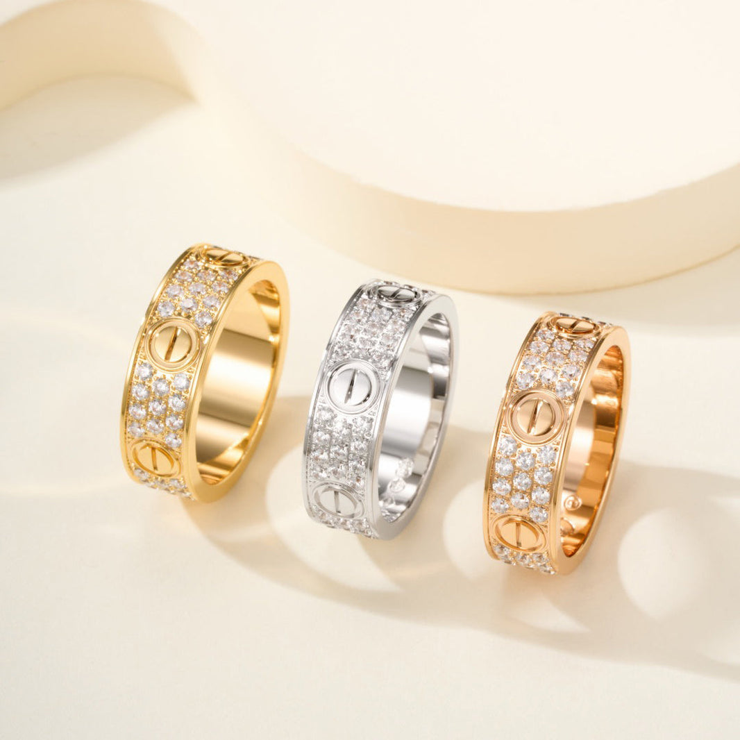 [Luna Brilliance] LOVE RING 5.5MM DIAMONDS PAVED
