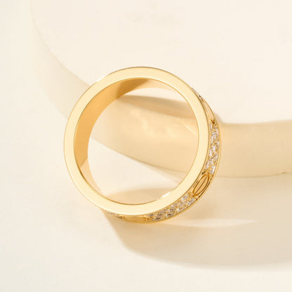 [Luna Brilliance] LOVE RING 5.5MM DIAMONDS PAVED