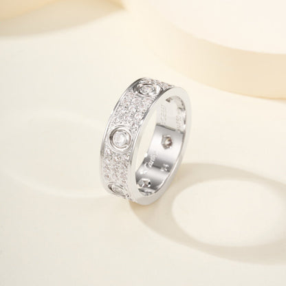 [Luna Brilliance] LOVE 5.5MM FULL-PAVE 6-DIAMOND RING