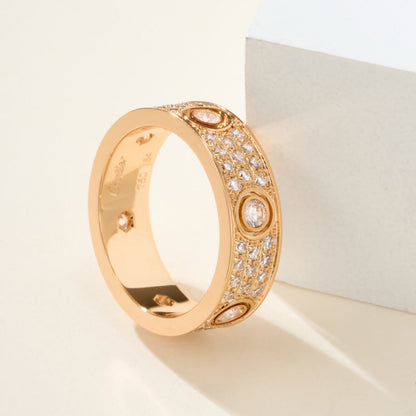 [Luna Brilliance] LOVE 5.5MM FULL-PAVE 6-DIAMOND RING