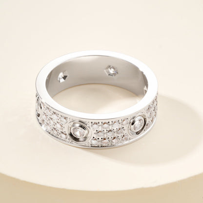 [Luna Brilliance] LOVE 5.5MM FULL-PAVE 6-DIAMOND RING