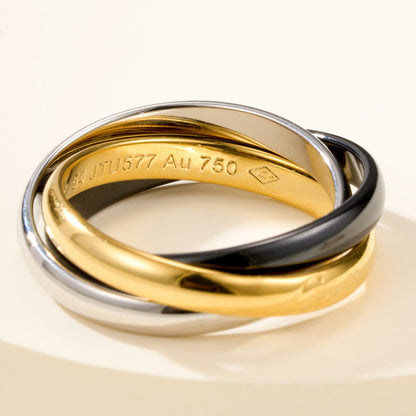 [Luna Brilliance] TRINITY 3.2MM RING BLACK CERAMIC