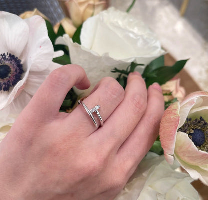 [Luna Brilliance] JUSTE 1.8MM HALF DIAMOND RING