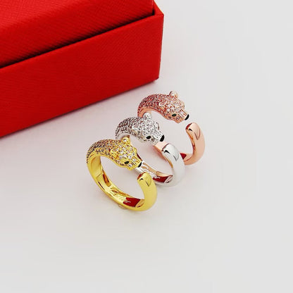[Luna Brilliance] PANTHERE HALF DIAMOND SMALL RING
