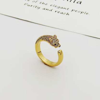 [Luna Brilliance] PANTHERE HALF DIAMOND SMALL RING