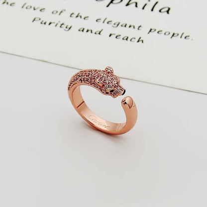 [Luna Brilliance] PANTHERE HALF DIAMOND SMALL RING