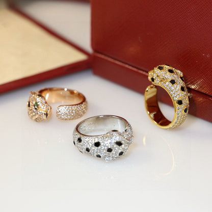 [Luna Brilliance] PANTHERE SPOTTED FULL DIAMOND MEDIUM RING