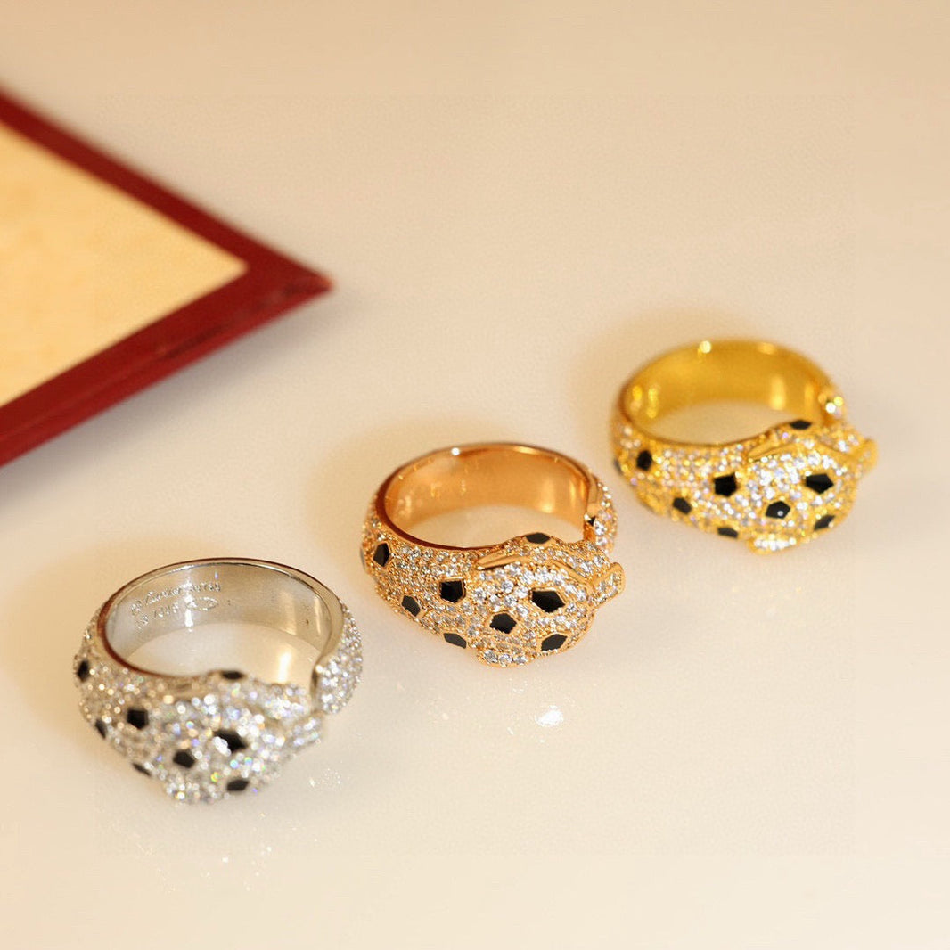 [Luna Brilliance] PANTHERE SPOTTED FULL DIAMOND MEDIUM RING