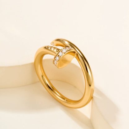 [Luna Brilliance] JUSTE RING 2.6MM HALF DIAMOND