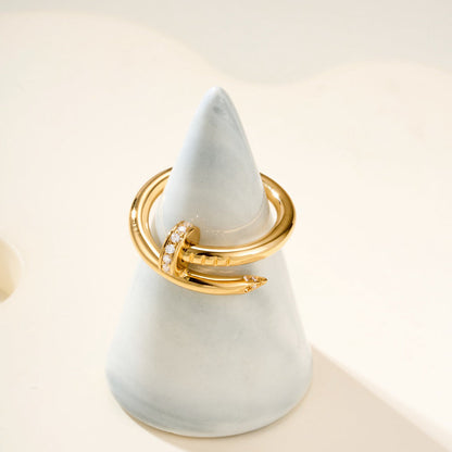 [Luna Brilliance] JUSTE RING 2.6MM HALF DIAMOND