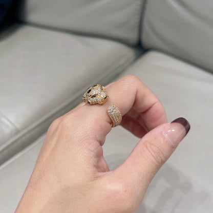[Luna Brilliance] PANTHERE SPOTTED FULL DIAMOND MEDIUM RING