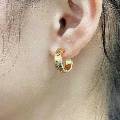 [Luna Brilliance] LOVE EARRINGS 5.7MM 2 DIAMONDS