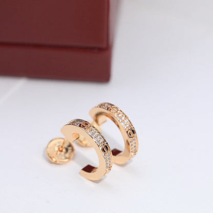 [Luna Brilliance] LOVE 5.5MM DIAMOND PAVED EARRINGS