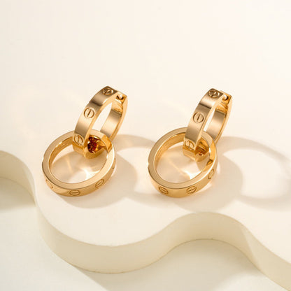 [Luna Brilliance] LOVE 3.3MM DANGLE EARRINGS