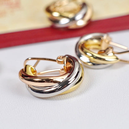 [Luna Brilliance] TRINITY ON DIAMOND CLASSIC EARRINGS