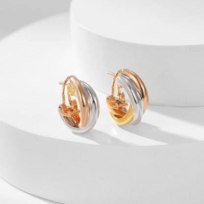 [Luna Brilliance] TRINITY ON DIAMOND CLASSIC EARRINGS