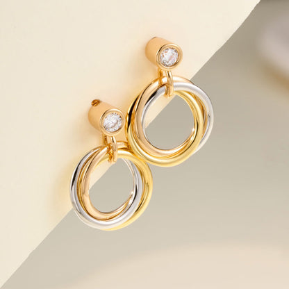 [Luna Brilliance] TRINITY ON DIAMOND  EARRINGS