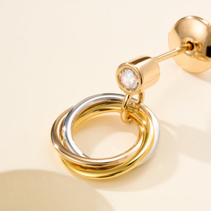 [Luna Brilliance] TRINITY ON DIAMOND  EARRINGS